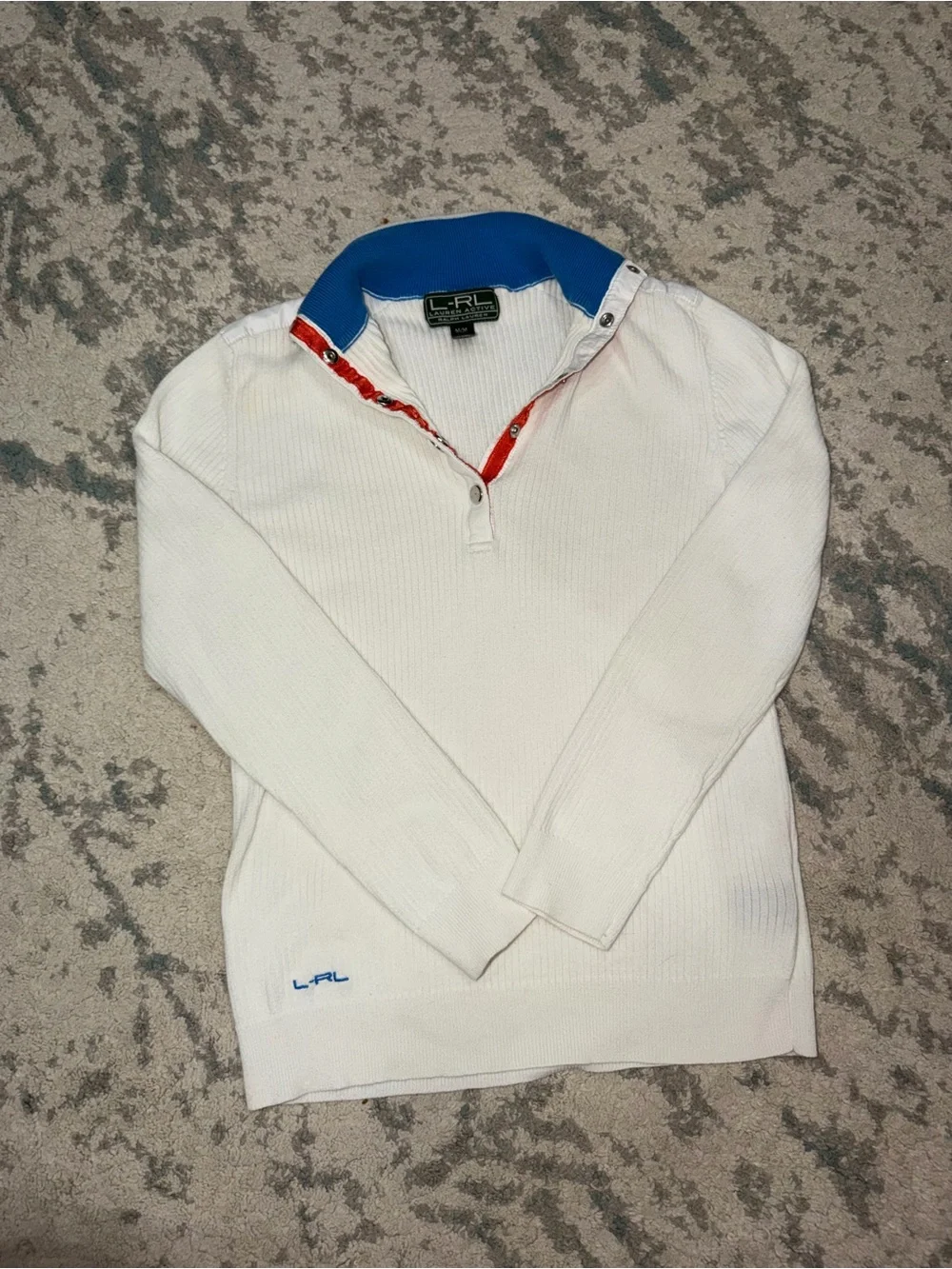 Vintage Ralph Lauren Active Rib Knit Henley Sweater Medium - Picture 4 of 4